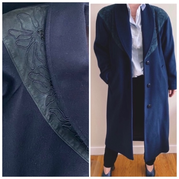 Vintage Jackets & Blazers - VINTAGE COAT PURE WOOL EMBROIDERED FRONT